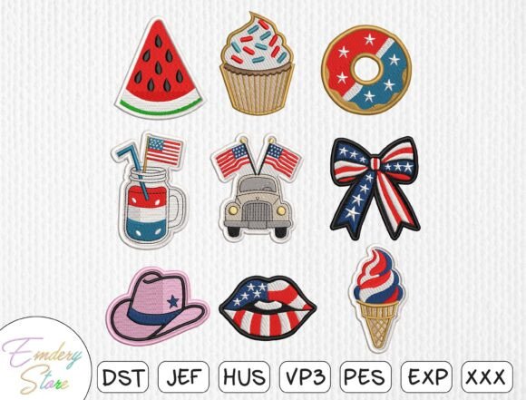 4th of July Patch Embroidery Bundle