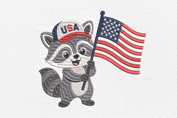 4th of July Raccoon Embroidery Design Review