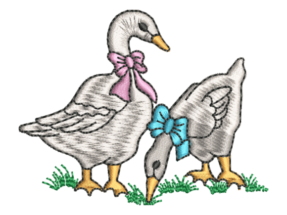 Bow Goose Couple Embroidery Review