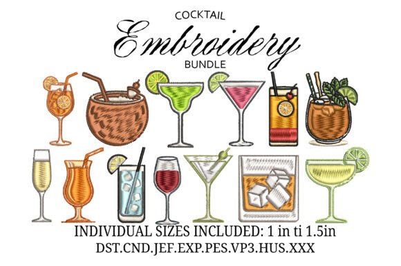 Cocktail Icons Embroidery Design Bundle Review