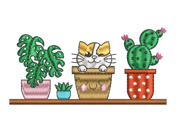 Cute Cat Cactus Embroidery Design Review