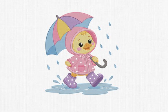 Cute Duck Rainy Day Embroidery Design Review