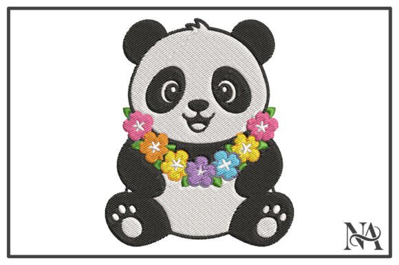 Kawaii Panda Flower Lei Embroidery Review