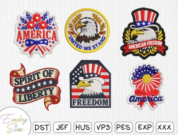Mega Patriotic USA Embroidery Patch Set