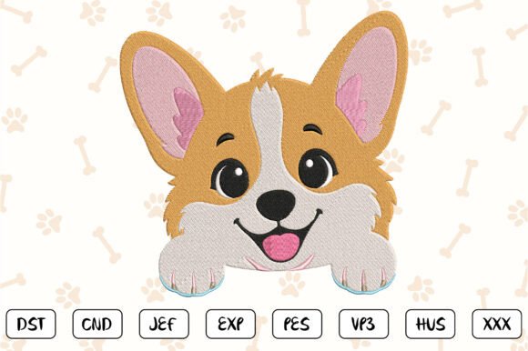 Peeking Corgi Embroidery Design Review