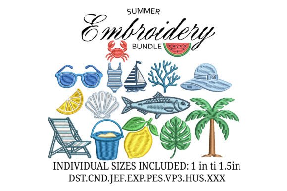 Summer Beach Icons Embroidery Design Review