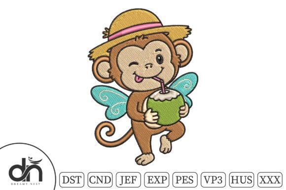 Summer Monkey Coconut Fairy Embroidery Review